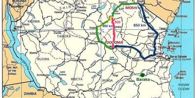 坦桑尼亚公路网地图